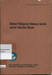 Image of Bahan Pelajaran Bahasa Sunda Untuk Sekolah Dasar