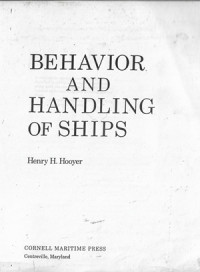 Image of Behavior And Handling Of Ships