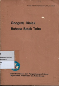 Image of Geografi Dialek Bahasa Batak Toba