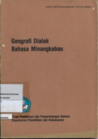 Image of Geografi Dialek Bahasa Minangkabau