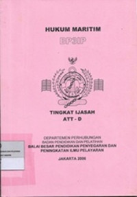 Image of Hukum Maritim BP3IP : Tingkat Ijasah ATT - D