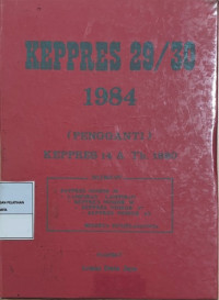 Image of Keppres 29/30 1984 : (Pengganti) Keppres 14 A Th. 1980