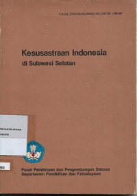 Image of Kesusastraan Indonesia di Sulawesi Selatan