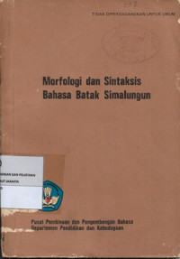 Image of Morfologi dan Sintaksis Bahasa Batak Simalungun