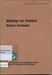 Image of Morfologi dan Sintaksis Bahasa Kendayan