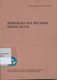 Image of Morfologi Dan Sintaksis Bahasa Kutai