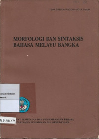 Image of Morfologi Dan Sintaksis Bahasa Melayu Bangka