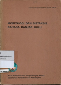 Image of Morfologi Dan Sistaksis Bahasa Banjar Hulu