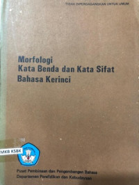 Image of Morfologi Kata Benda Dan Kata Sifat Bahasa Kerinci