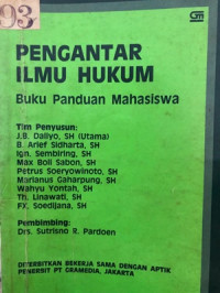 Image of Pengantar Ilmu Hukum : Buku Panduan Mahasiswa