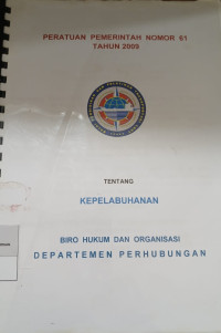 Image of Peraturan Pemerintah Nomor 61 Tahun 2009 Tentang Kepelabuhan