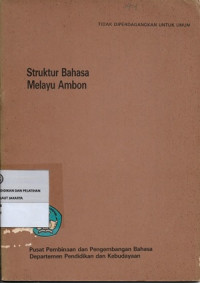 Image of Struktur Bahasa Melayu Ambon